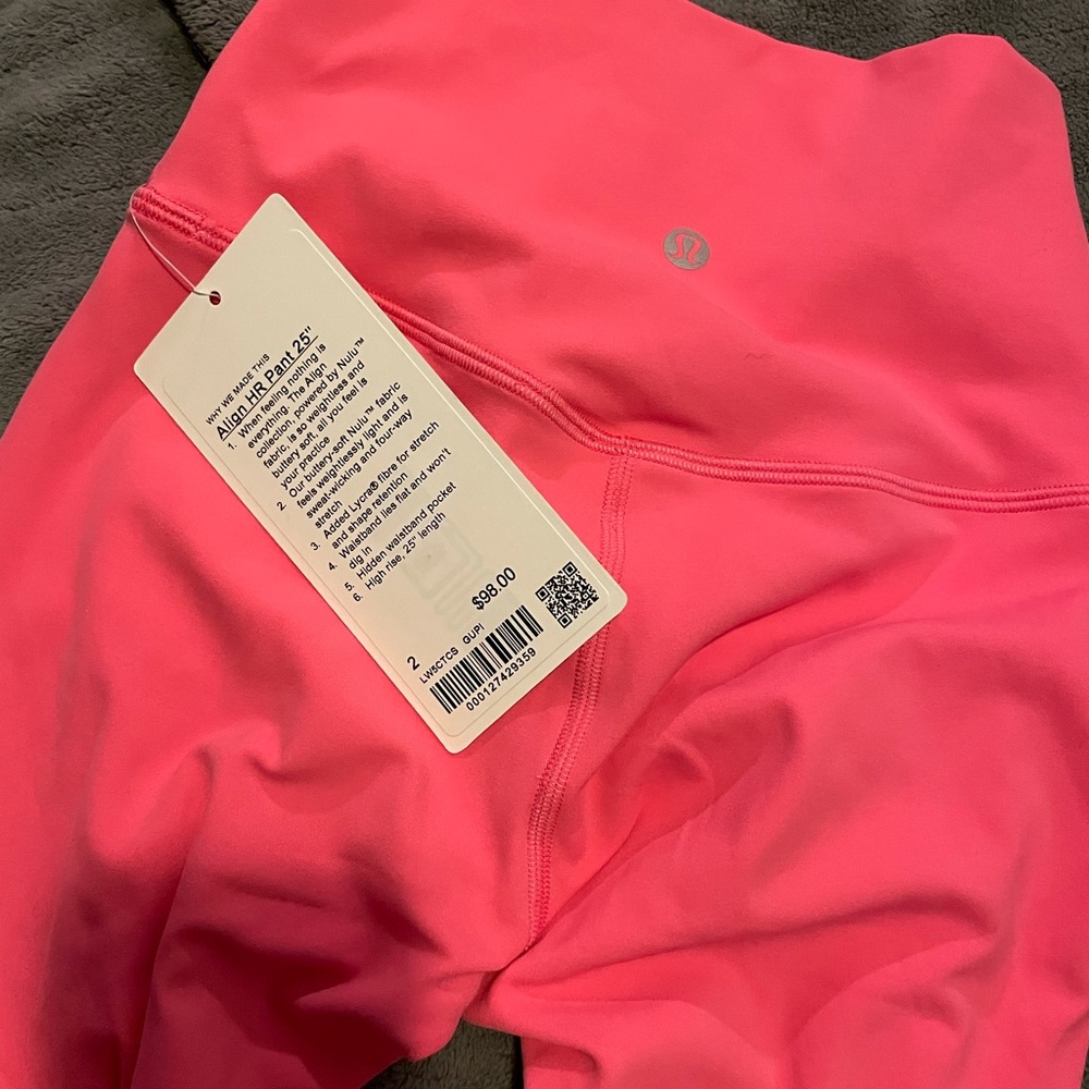 Lulu align legging Guava Pink size 2